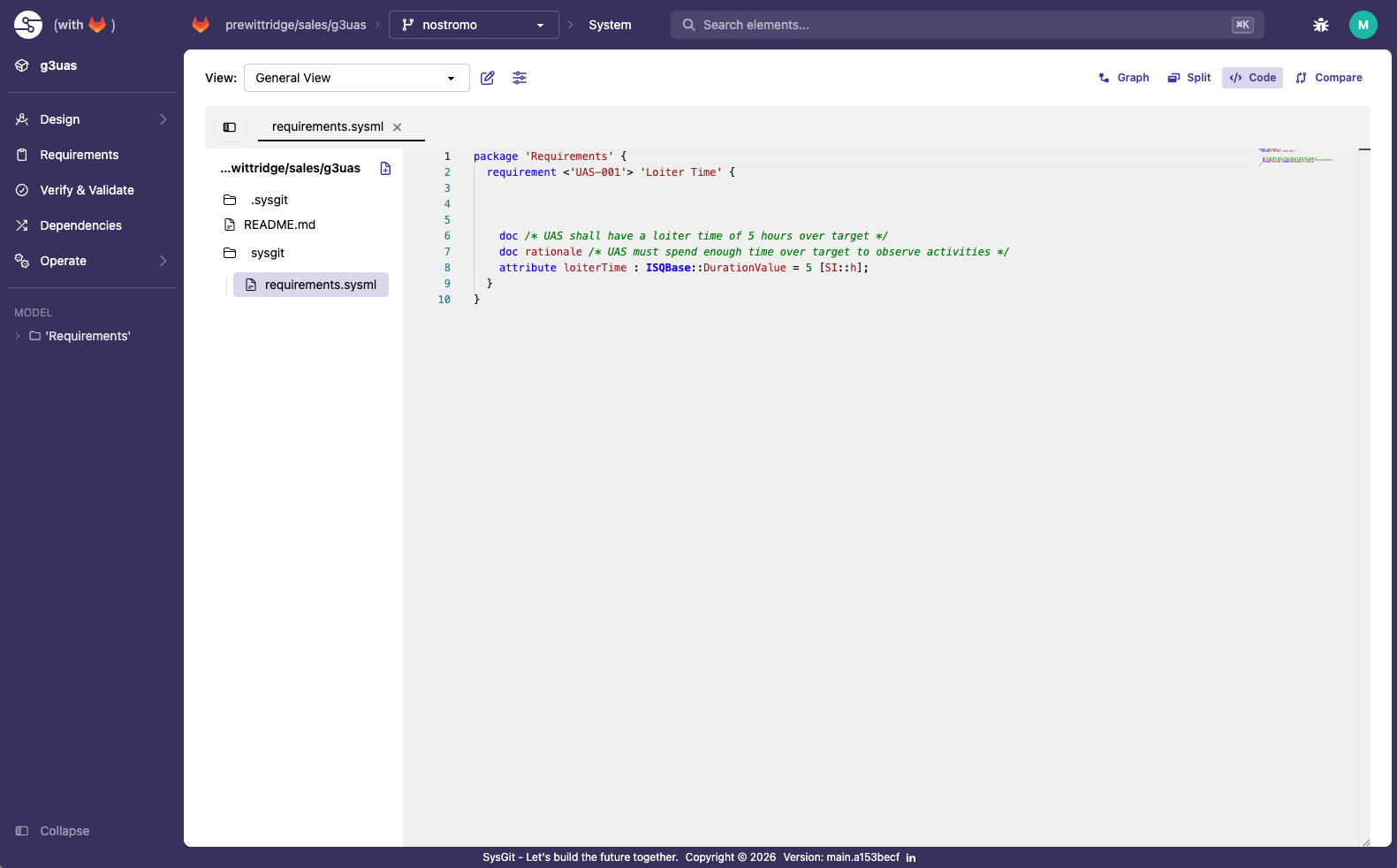 Existing requirements in code