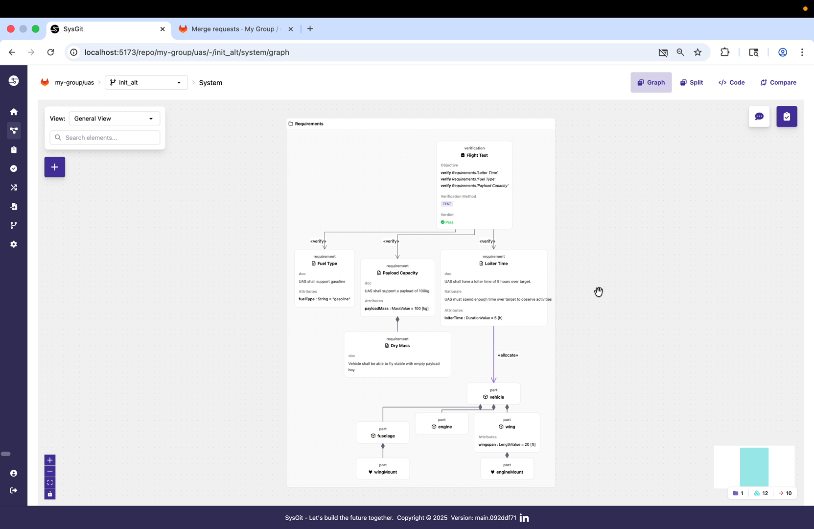 Starting state showing branch selector