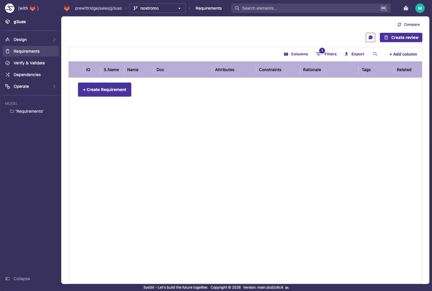 Switching to table view