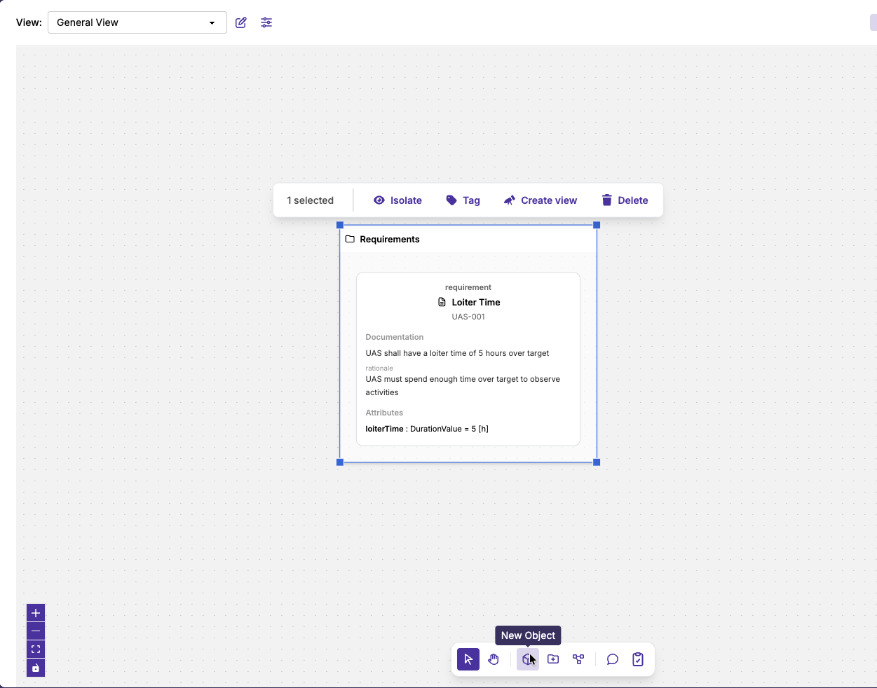 Add object dialog